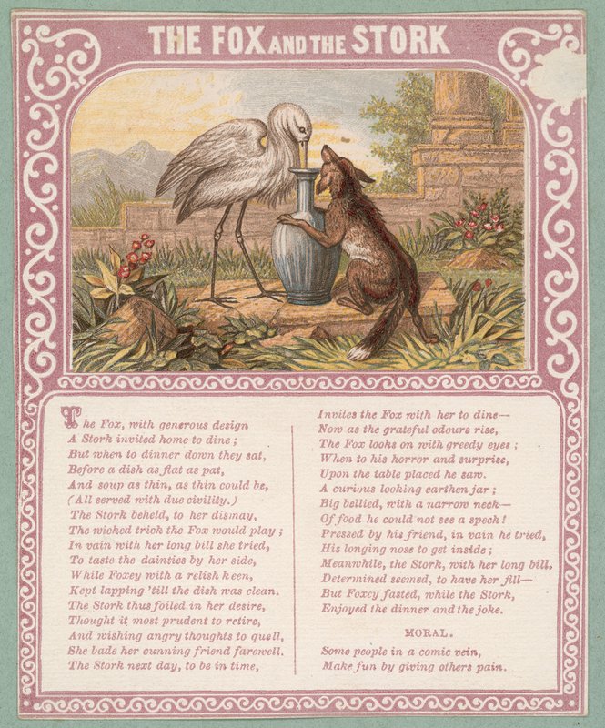 The Fox And The Stork by English School