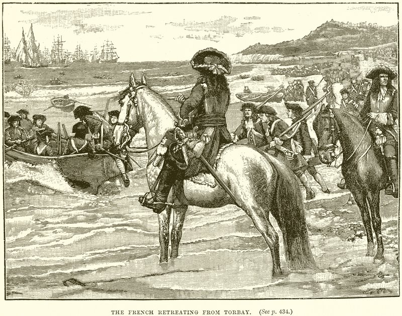The French Retreating from Torbay by English School