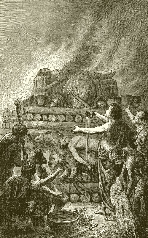 The Funeral Pile of Patroclus by English School