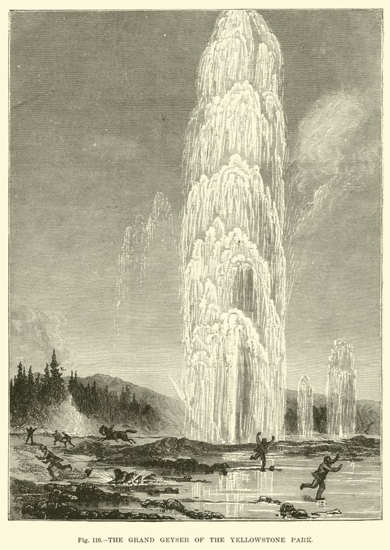 The Grand Geyser of the Yellowstone Park by English School