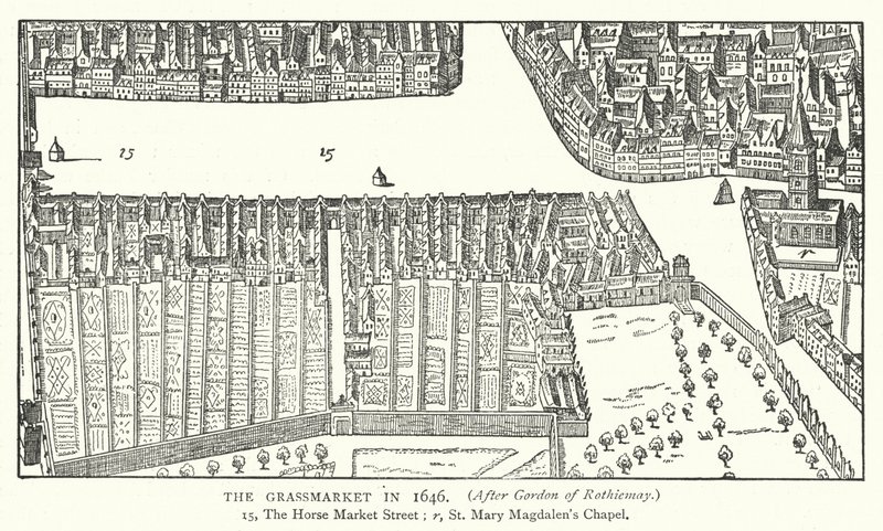 The Grassmarket in 1646 by English School