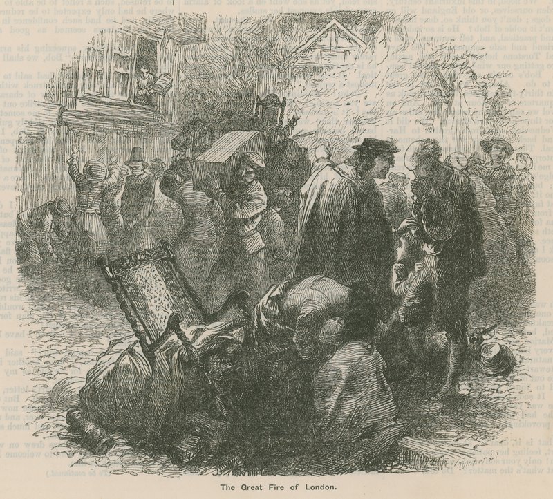The Great Fire of London by English School