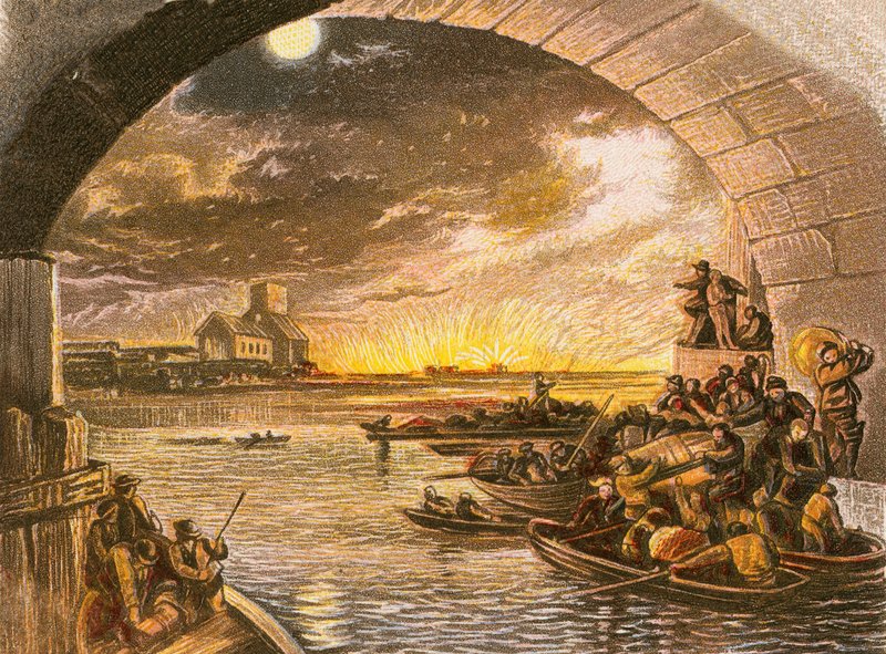 The Great Fire of London by English School