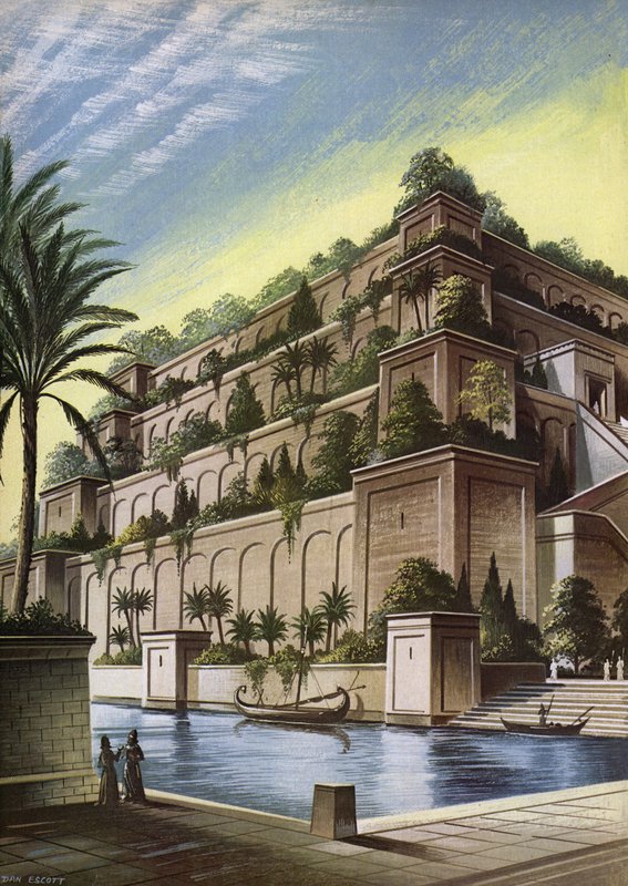 The Hanging Gardens of Babylon by English School
