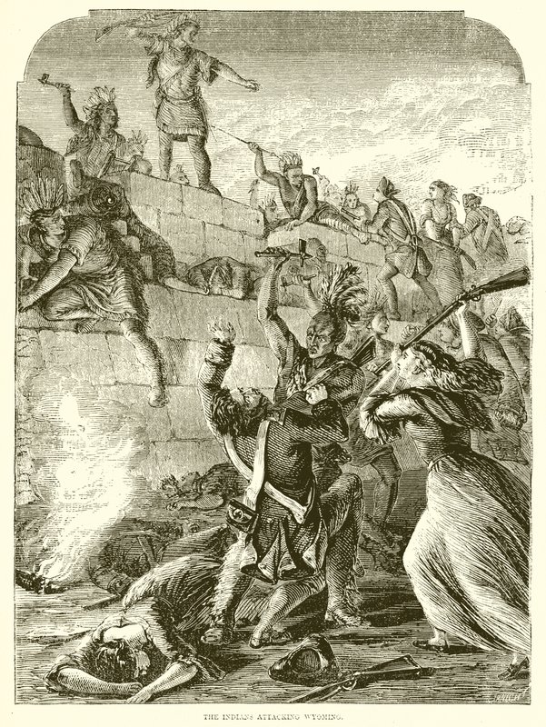 The Indians Attacking Wyoming by English School