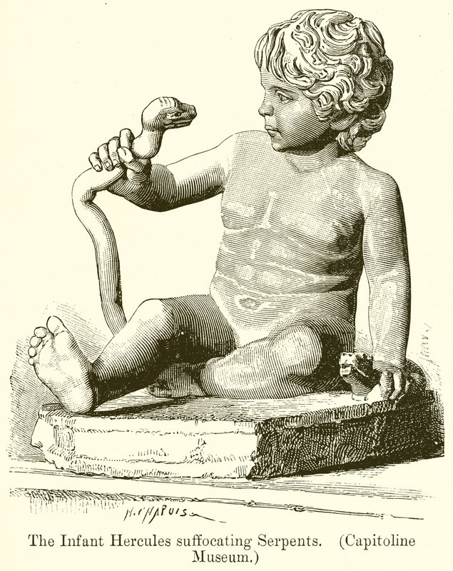 The Infant Hercules Suffocating Serpents by English School