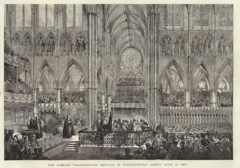 The Jubilee Thanksgiving Service in Westminster Abbey by English School