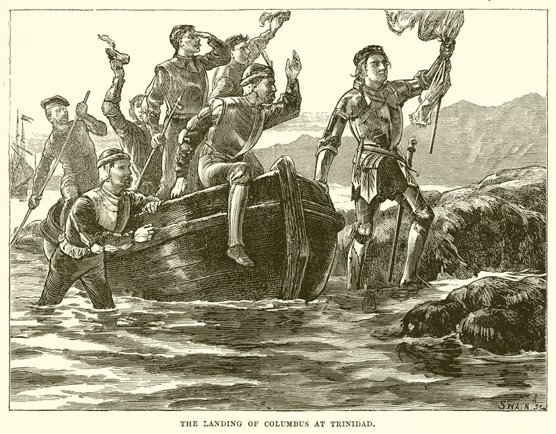 The Landing of Columbus at Trinidad by English School
