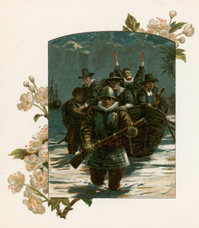 The Landing of the Pilgrim Fathers by English School