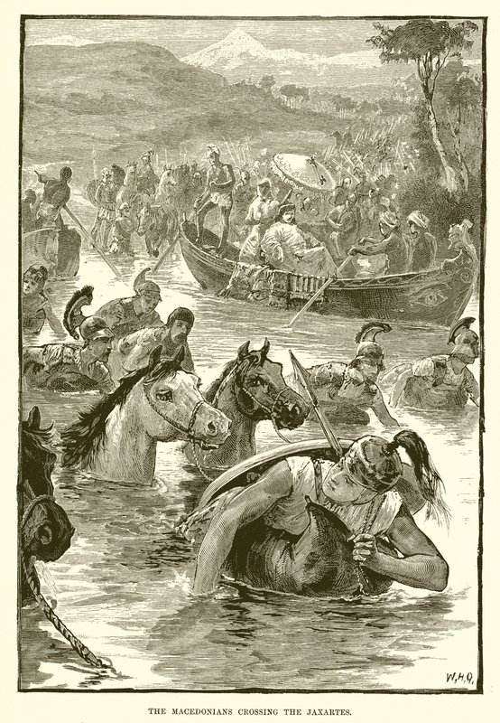 The Macedonians Crossing the Jaxartes by English School