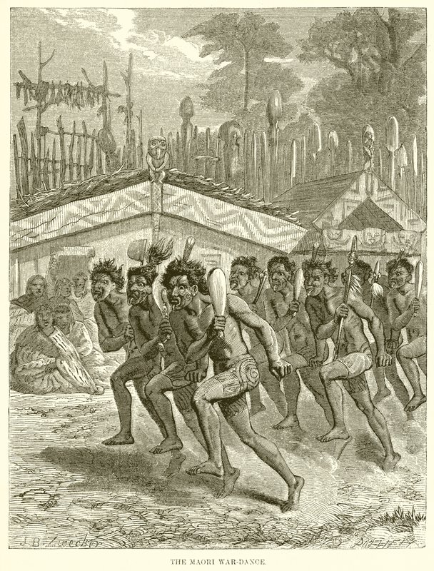 The Maori War-Dance by English School