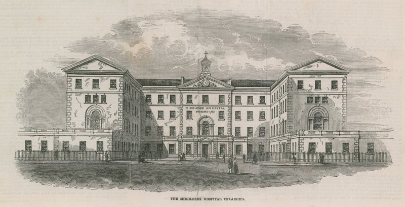 The Middlesex Hospital Enlarged by English School