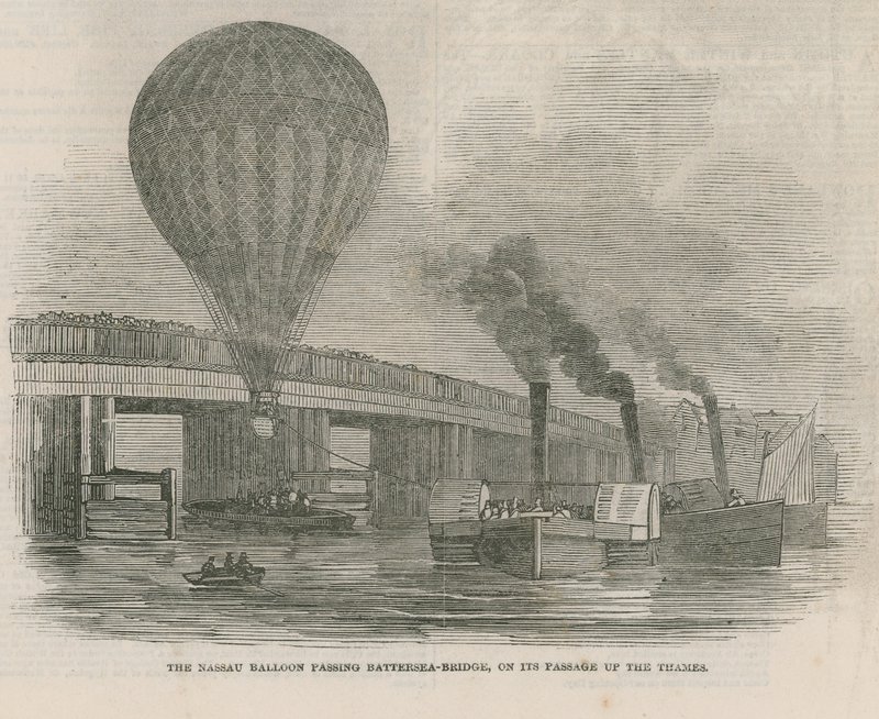 The Nassau Balloon Passing Battersea Bridge by English School