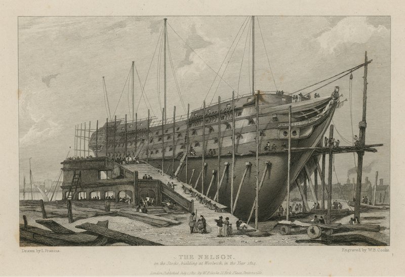 The Nelson on the Stocks by English School