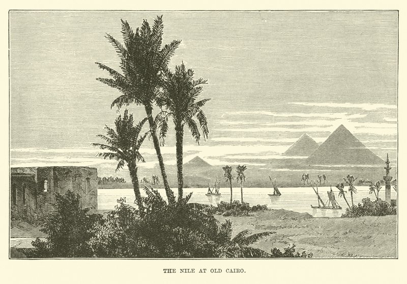 The Nile at Old Cairo by English School