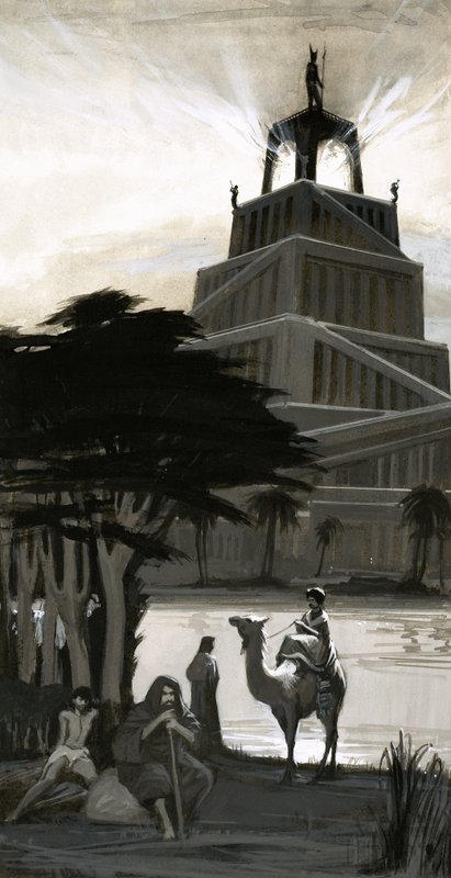 The Pharos lighthouse at Alexandria by English School
