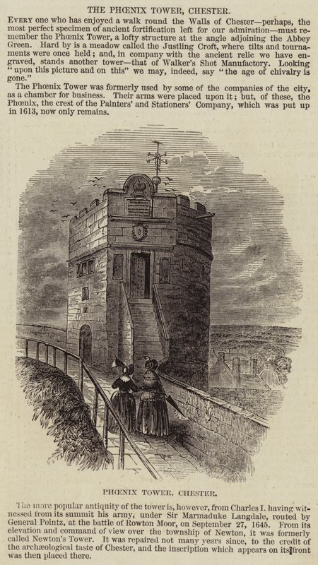 The Phoenix Tower, Chester (engraving) by English School