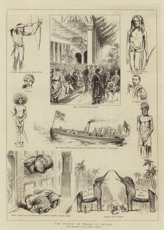 The Prince of Wales in Ceylon by English School