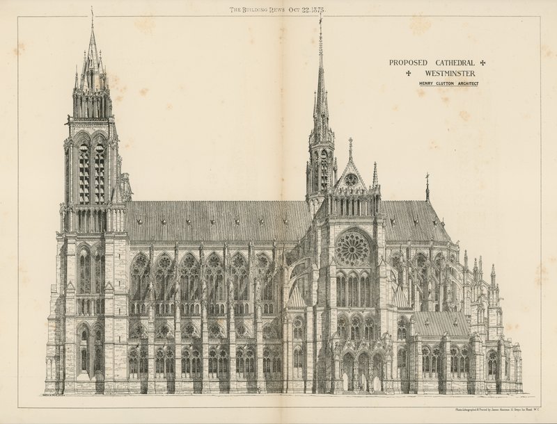 The Proposed Cathedral in Westminster by English School
