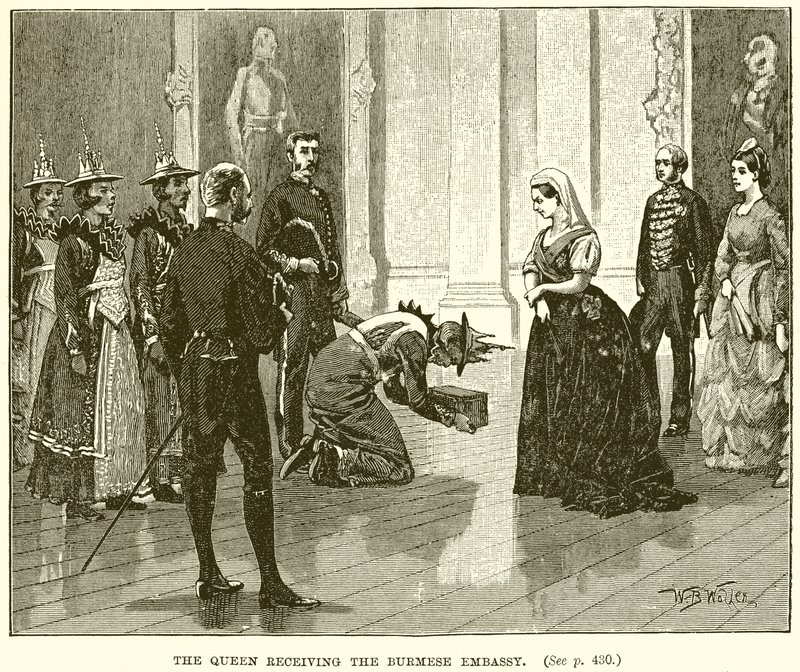 The Queen receiving the Burmese Embassy by English School
