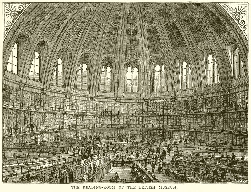 The Reading-Room of the British Museum by English School