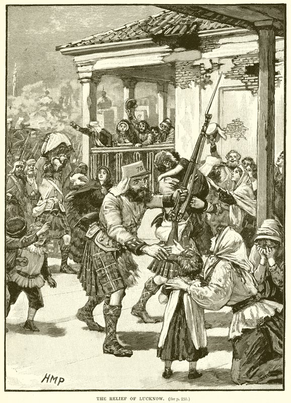 The Relief of Lucknow by English School