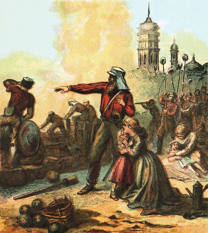 The Relief of Lucknow by English School