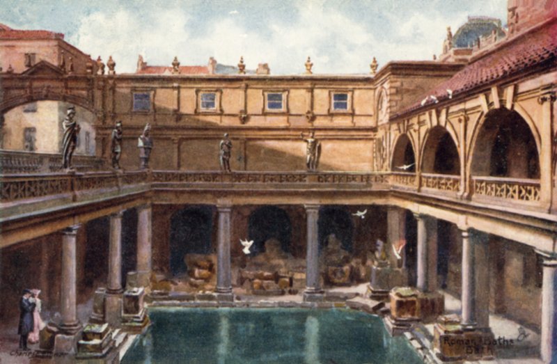 The Roman Baths, Bath by English School