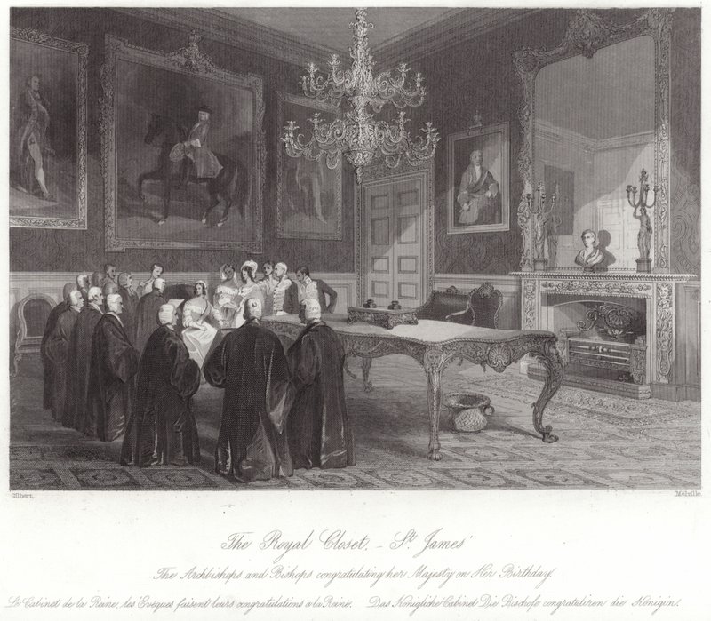 The Royal Closet in St James Palace by English School