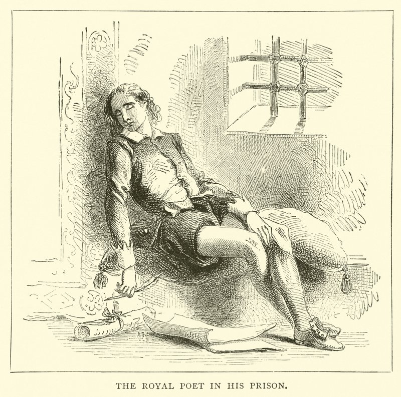 The Royal poet in his prison by English School