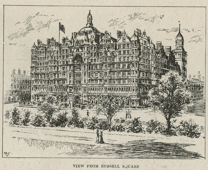 The Russell Hotel, View from Russell Square by English School