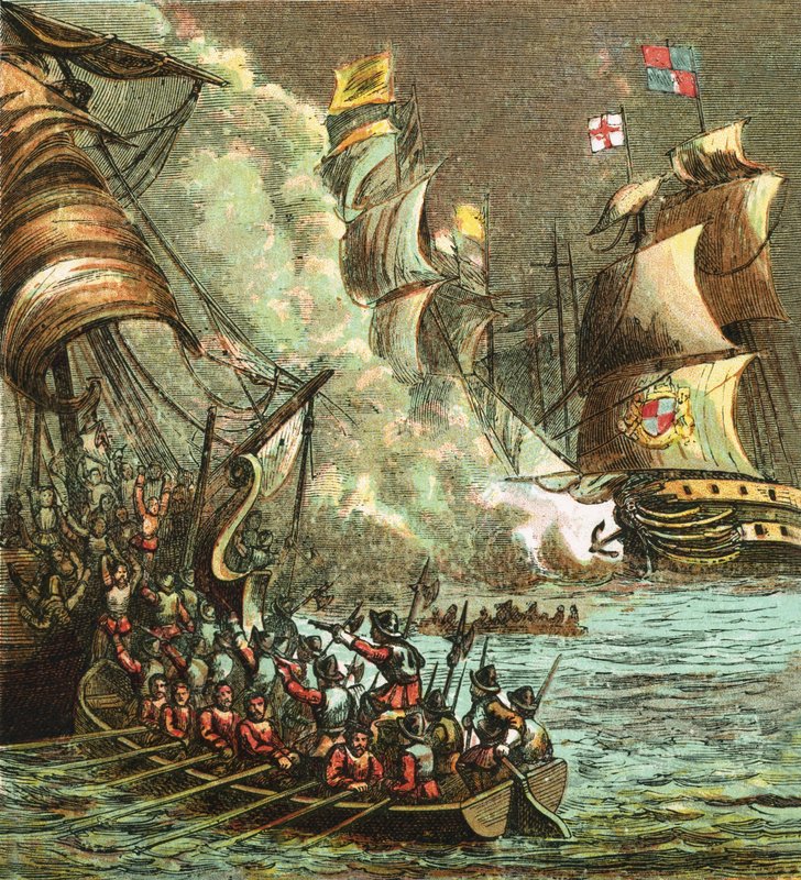 The Spanish Armada by English School