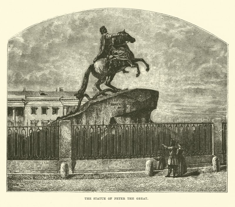 The Statue of Peter the Great by English School