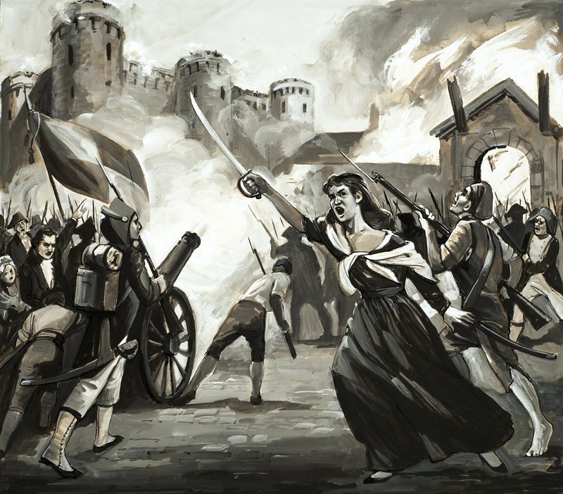 The Storming of the Bastille by English School