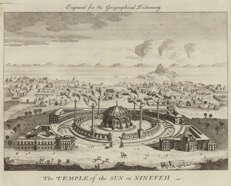 The Temple of the Sun in Nineveh by English School
