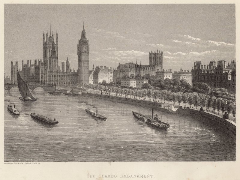 The Thames Embankment, London by English School