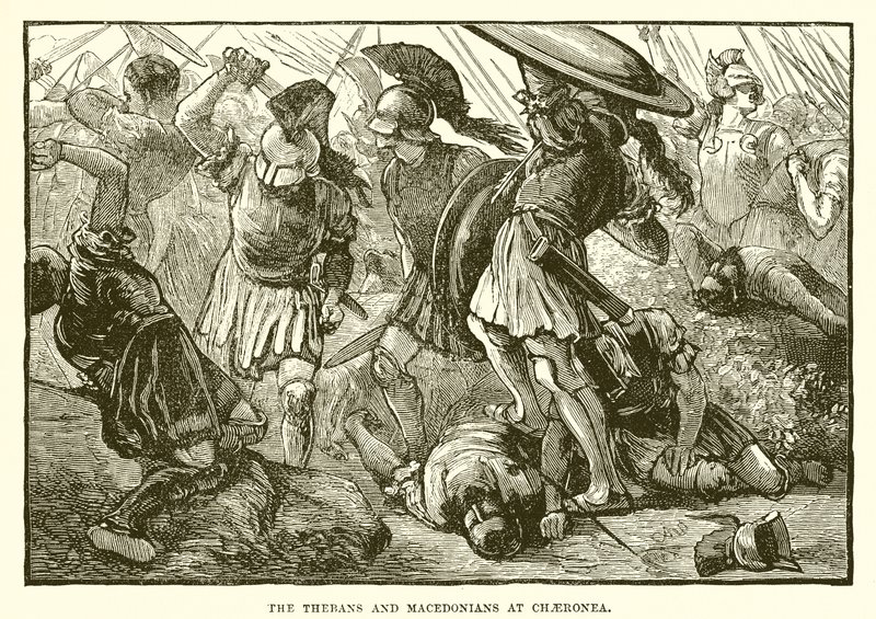 The Thebans and Macedonians at Chaeronea by English School