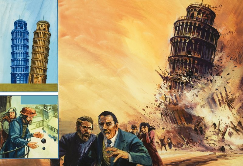 The Tower of Pisa, Imagined Collapsing by English School