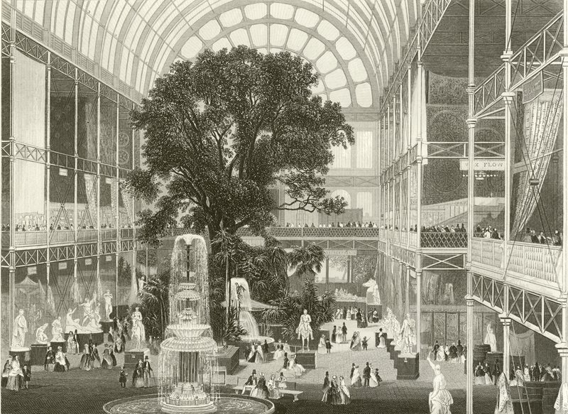 The Transept of the Great Exhibition by English School