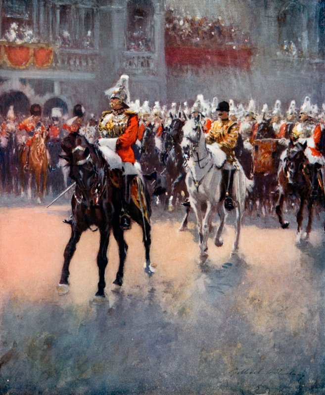 The Trooping of the Colours by English School