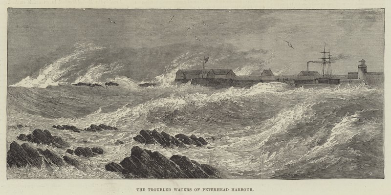 The Troubled Waters of Peterhead Harbour by English School