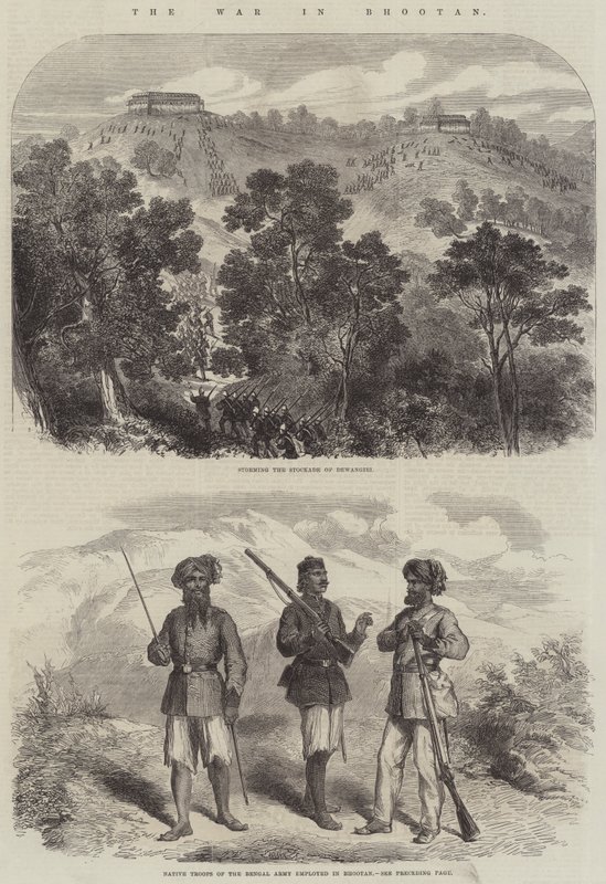 The War in Bhootan by English School