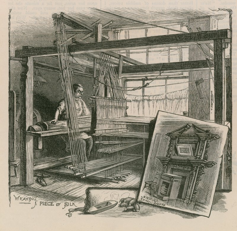 The Weavers of Spitalfields by English School