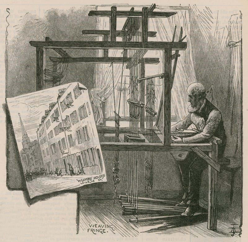 The Weavers of Spitalfields by English School