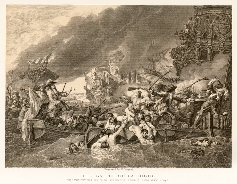 The Battle of La Hogue by English School
