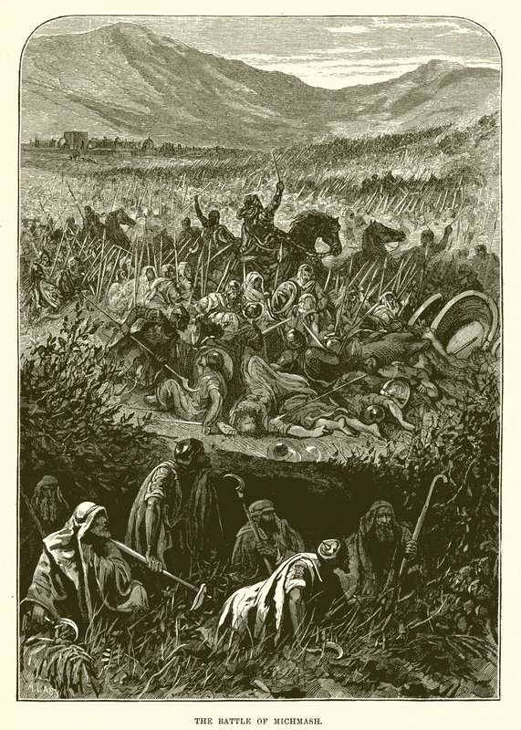 The Battle of Michmash by English School