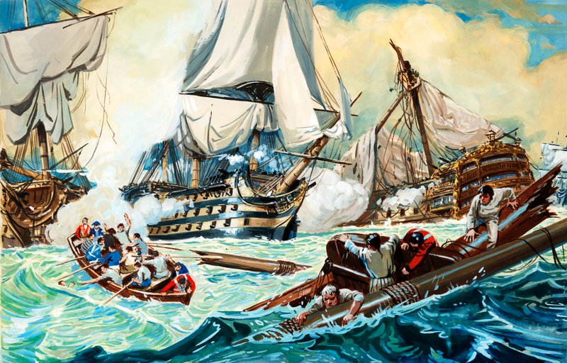 The Battle of Trafalgar by English School