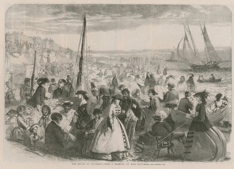 The Beach at Brighton by English School