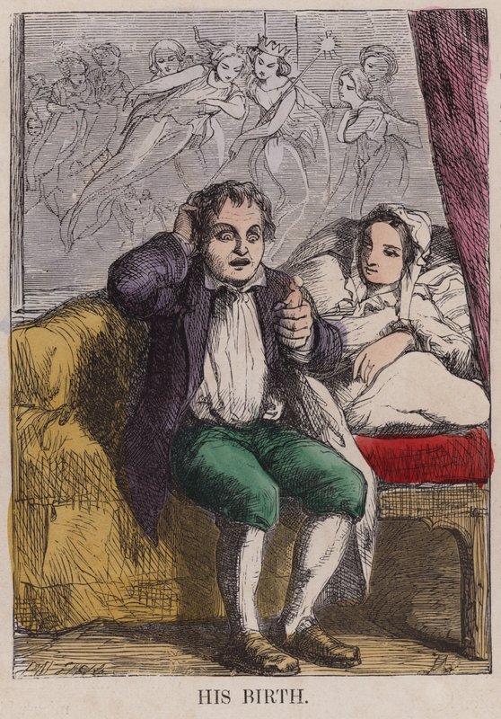 The Birth of Tom Thumb by English School