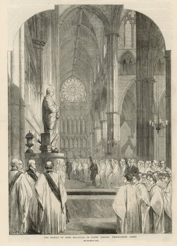 The Burial of Lord Macaulay by English School